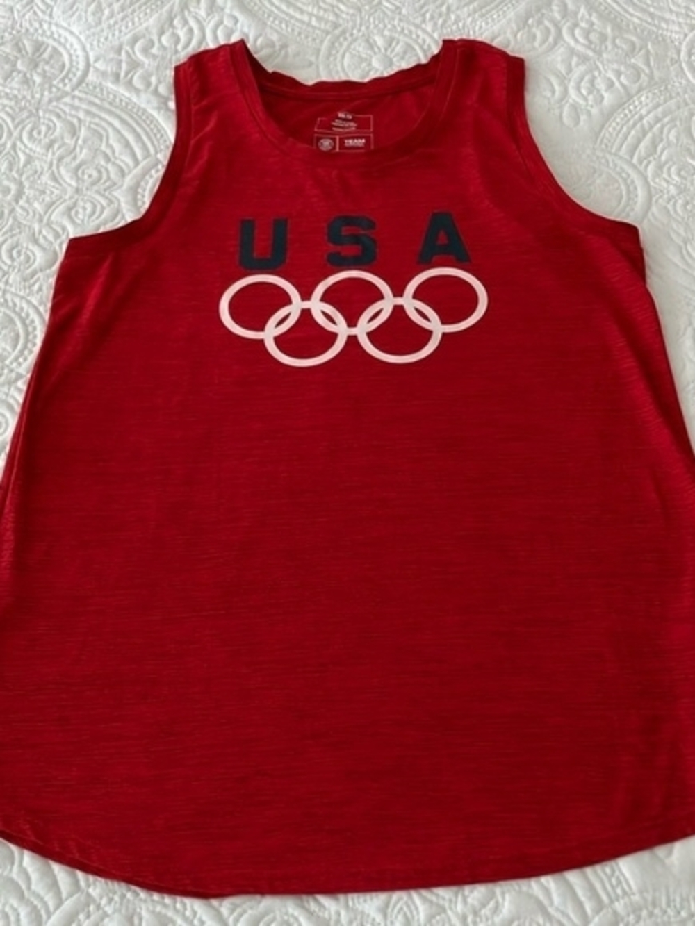 USA Olympic Red Tank Top with Rings